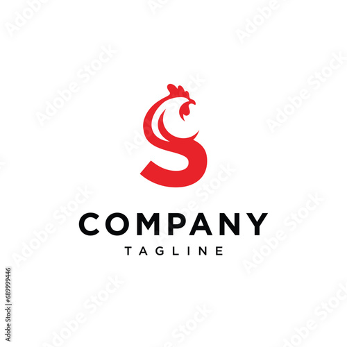Letter S chicken Rooster logo icon vector template.eps photo
