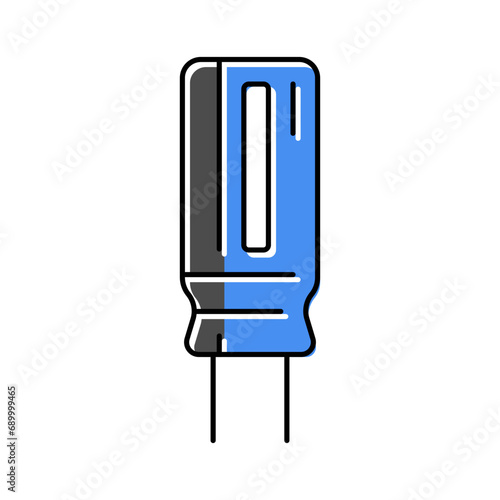 electrolytic capacitor electronic component color icon vector. electrolytic capacitor electronic component sign. isolated symbol illustration