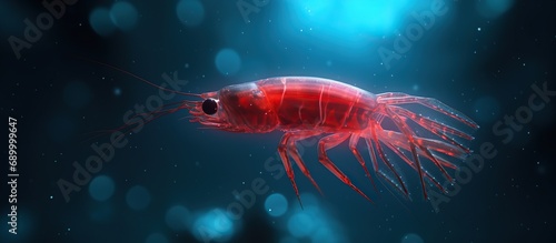Krill floating underwater