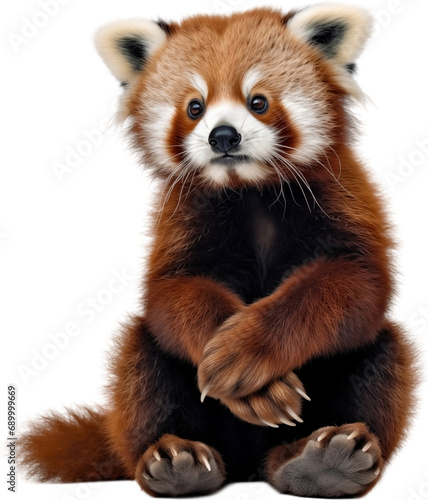 Picture of a red panda isolated on transparent background, png