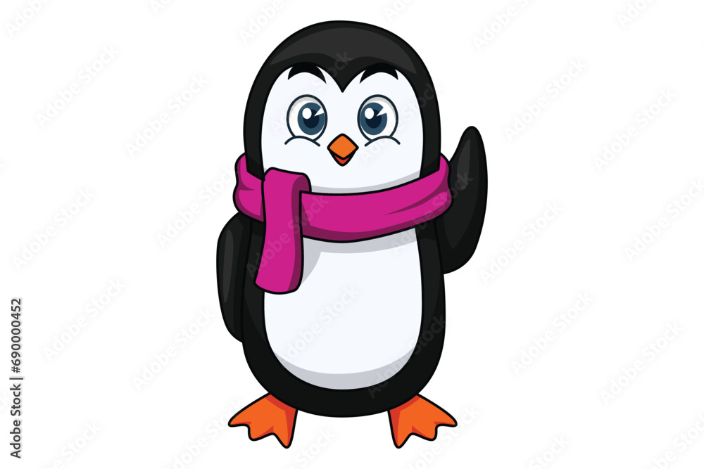 Fototapeta premium Cute Penguin Character Design Illustration