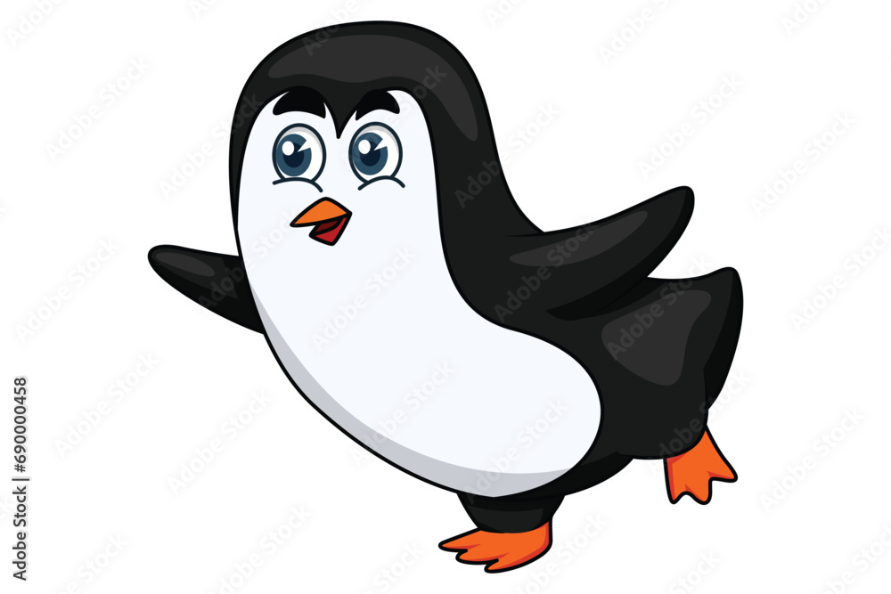 Fototapeta premium Cute Penguin Character Design Illustration