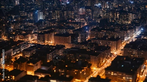 aerial view of the city at nighr photo