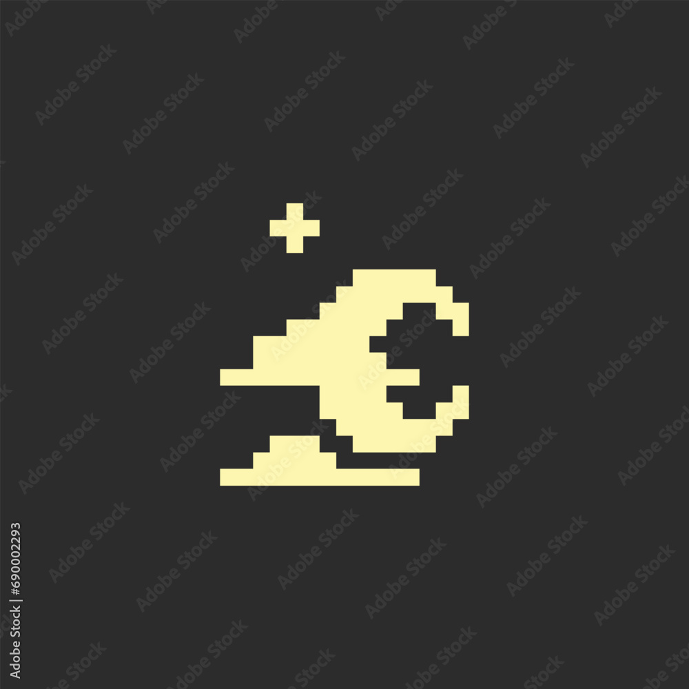 Obraz premium this is weather icon use one bit style in pixel art with simple color and black background ,this item good for presentations,stickers, icons, t shirt design,game asset,logo and your project.