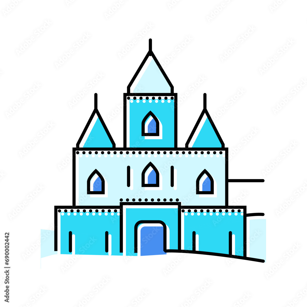 ice castle winter season color icon vector. ice castle winter season sign. isolated symbol illustration