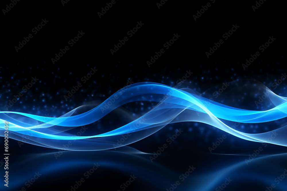 curved blue neon light wave. curved blue neon light wave.