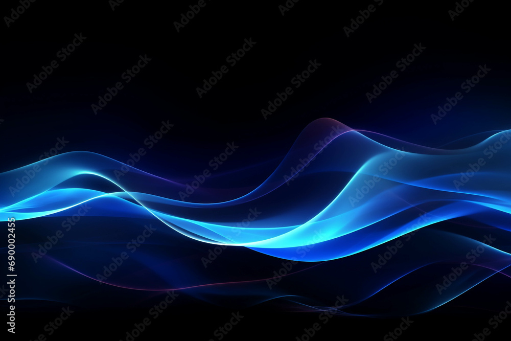 curved blue neon light wave. curved blue neon light wave.