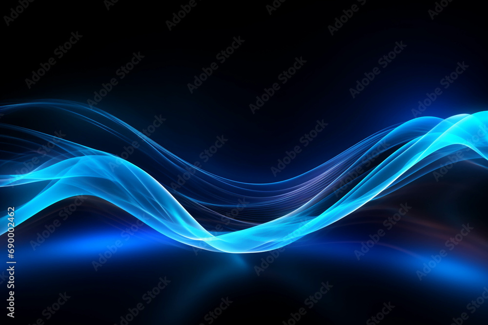 curved blue neon light wave. curved blue neon light wave.