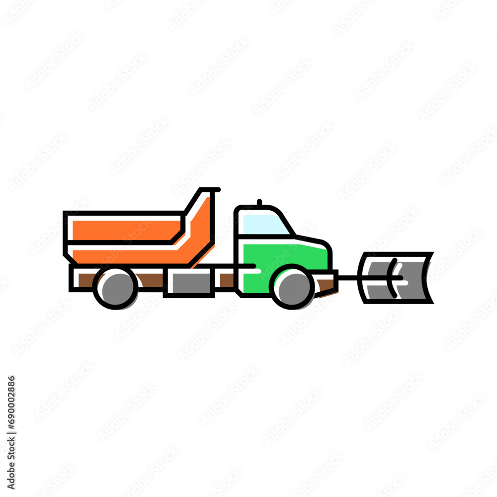 snowplow truck winter season color icon vector. snowplow truck winter season sign. isolated symbol illustration