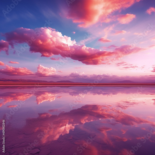 high-quality and vibrant pink sky  stunning atmosphere with impressive colors and details  ai technology