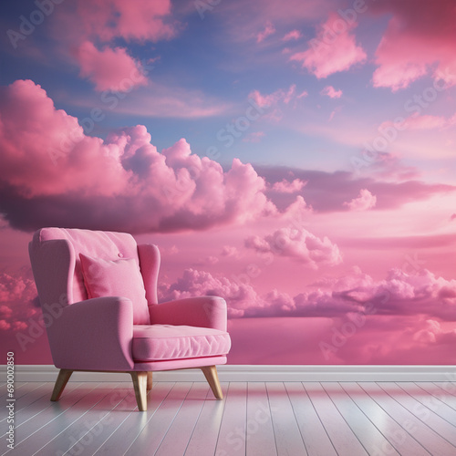 high-quality and vibrant pink sky, stunning atmosphere with impressive colors and details, ai technology © Rashid