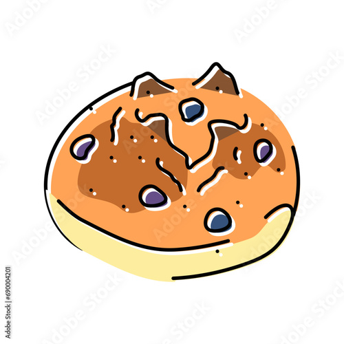 raisin bun food meal color icon vector. raisin bun food meal sign. isolated symbol illustration