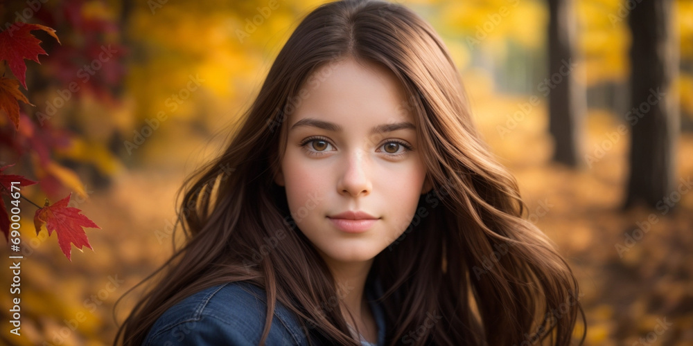 A Beautiful Canada girl smiling Portrait in blurred background of nature A Beautiful Canada girl smiling Portrait in blurred background of nature