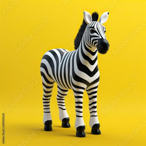 Zebra on a yellow background 