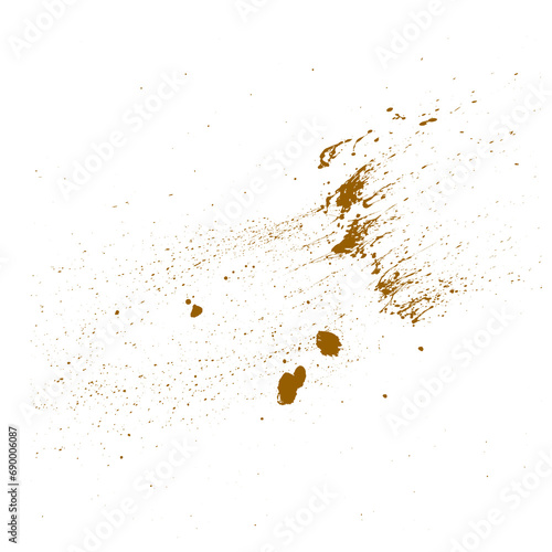 Coffee, chocolate, liquid stains isolated on transparent background. Royalty high-quality free stock PNG image of Tea Stains spill. Round coffee stain isolated, cafe splash fleck drink, slushy mud © jangnhut