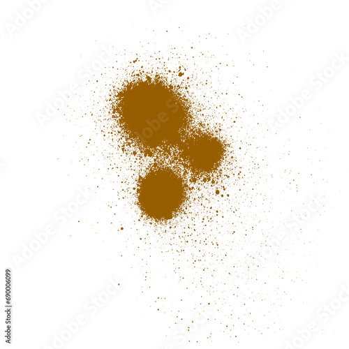 Coffee, chocolate, liquid stains isolated on transparent background. Royalty high-quality free stock PNG image of Tea Stains spill. Round coffee stain isolated, cafe splash fleck drink, slushy mud © jangnhut