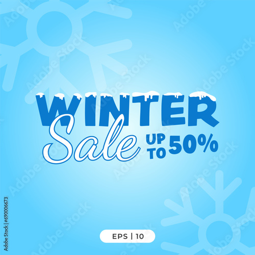 Winter Sale typographic creative Vector Illustration Template 