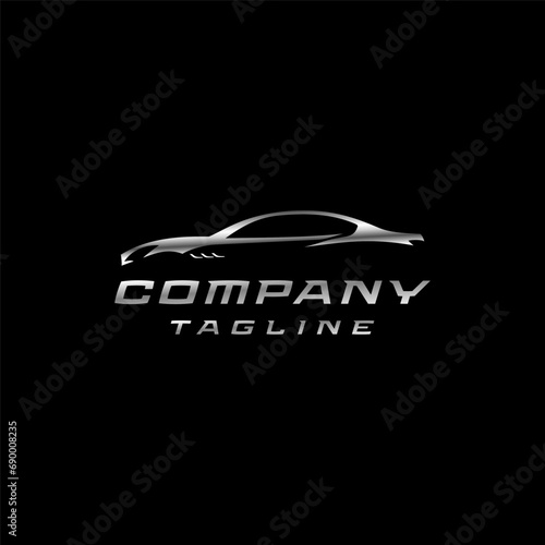 Europe Classy Car Silhouette Logo Design. Luxurious Car Silhouette Logo Design.