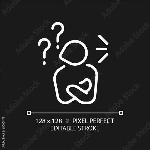 2D pixel perfect editable white ignoring icon, isolated simple vector, thin line illustration representing psychology.