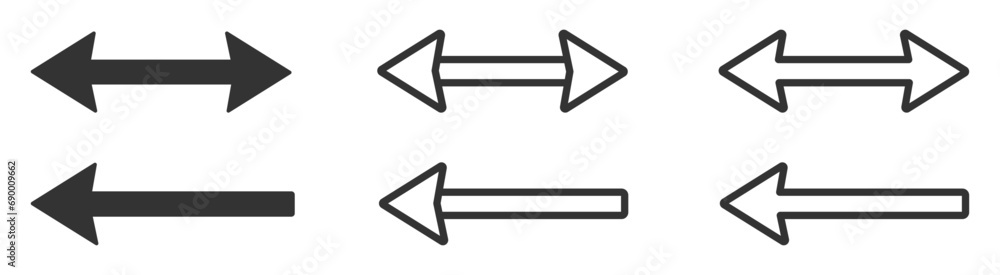 Double arrow flat graphic vector icons - obrazy, fototapety, plakaty 