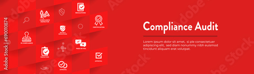 Compliance Audit Web Header Banner with Approved icons