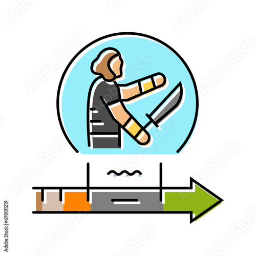 iron age human evolution color icon vector. iron age human evolution sign. isolated symbol illustration