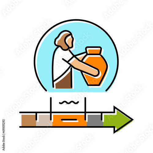 bronze age human evolution color icon vector. bronze age human evolution sign. isolated symbol illustration