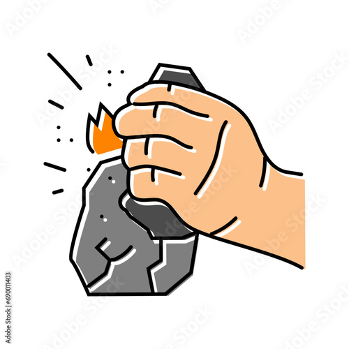 fire making human evolution color icon vector. fire making human evolution sign. isolated symbol illustration