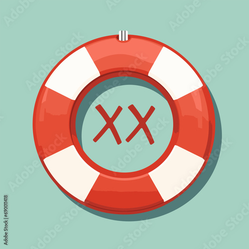 Safety clothing manufacture filled colorful initial logo idea. Protective apparel. Letters inside lifebuoy shape. Graphic design. Created using neural network