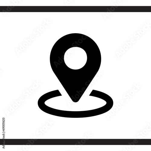 Location icon vector. Pin icon logo design. Pointer symbol isolated on white background