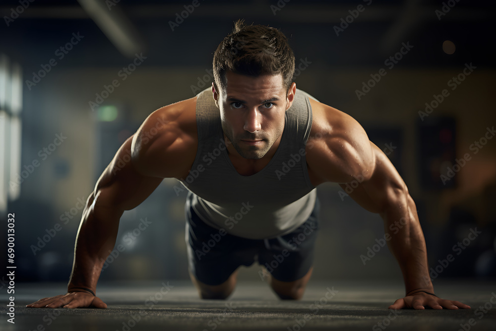 Powerful depiction of an athlete in maximum concentration and tension. Powerful depiction of an athlete in maximum concentration and tension.