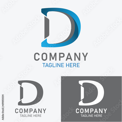 vector alphabetical letter D logo