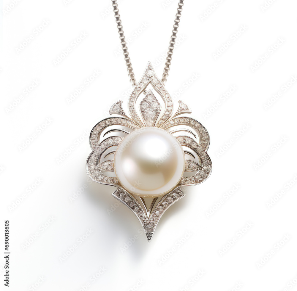Silver fashion pendant isolated on white background Silver fashion pendant isolated on white background