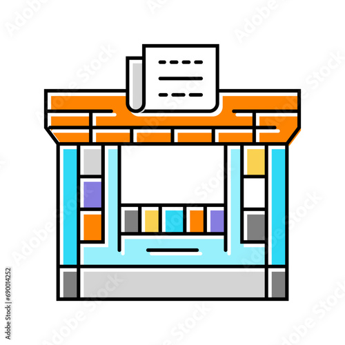 newsstand news media color icon vector. newsstand news media sign. isolated symbol illustration