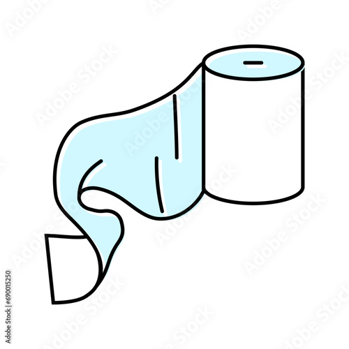 paper towel unrolling color icon vector. paper towel unrolling sign. isolated symbol illustration
