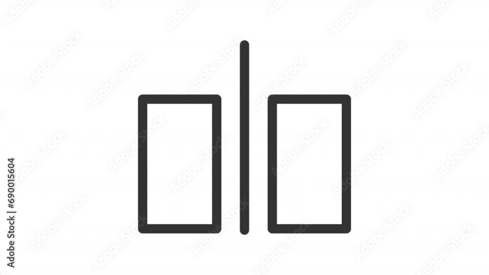 2D black simple thin line animation of compare icon, HD video with transparent background, seamless loop 4K video representing UI icons. 2D black simple thin line animation of compare icon, HD video with transparent background, seamless loop 4K video representing UI icons.
