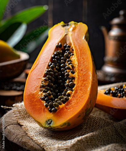 papaya fruit on a table
