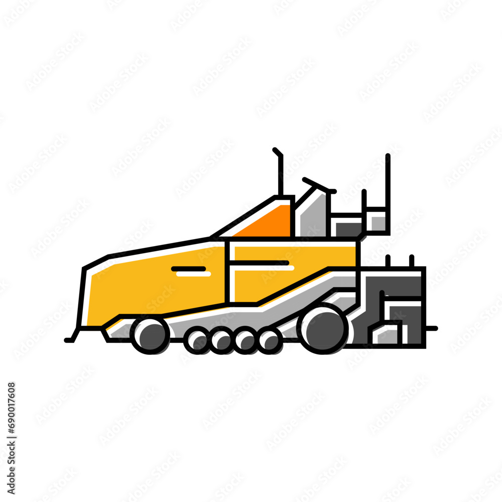 Naklejka premium paving machine civil engineer color icon vector. paving machine civil engineer sign. isolated symbol illustration