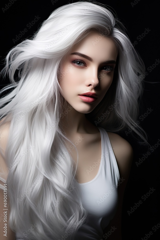 A woman with a beautiful flowing hair A woman with a beautiful flowing hair