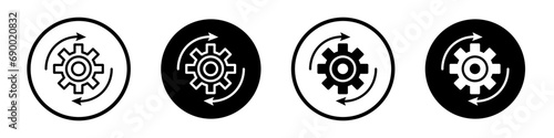 Data recovery icon set. reset settings button vector symbol in black filled and outlined style.