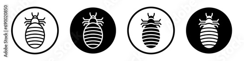 louse icon set. bug vector symbol in black filled and outlined style. photo