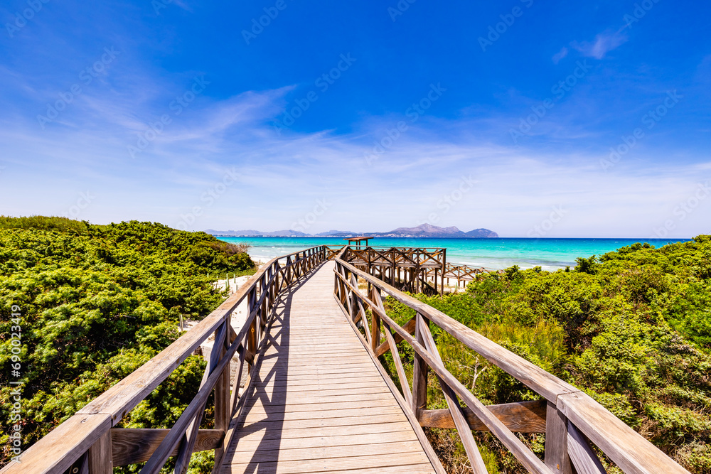 wooden bridge over the sea