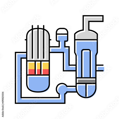 pressurized water reactor nuclear energy color icon vector. pressurized water reactor nuclear energy sign. isolated symbol illustration