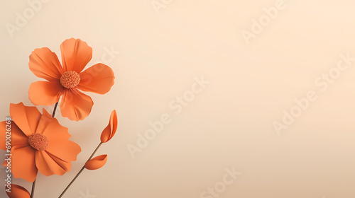 Orange flower with copy space background,PPT background