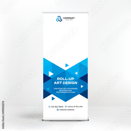 Roll-up banner design, modern design for outdoor advertising of goods, mobile portable stand