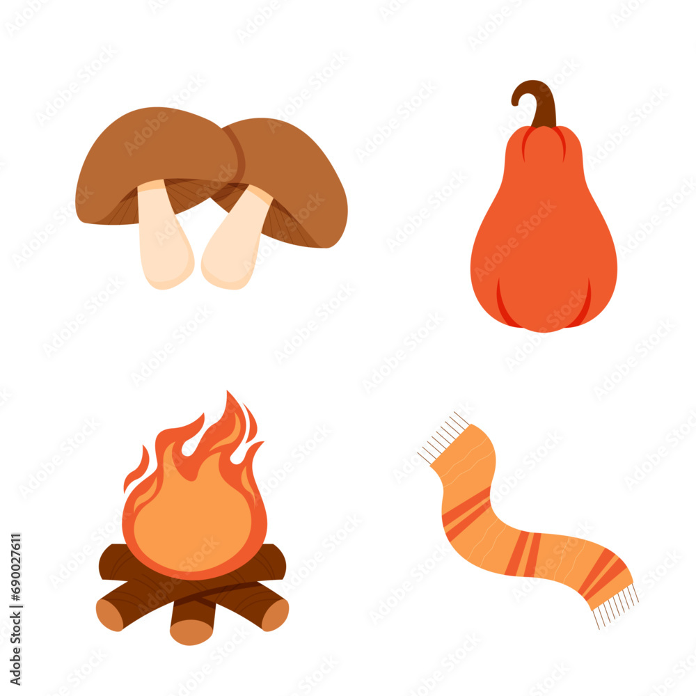 Autumn Elements Illustration Set. Autumn Elements Illustration Set.