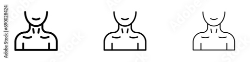 Human neck vector icon set. Human neck man throat for UI designs. photo