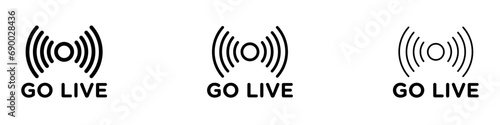 Go live vector icon set. Go live live stream for UI designs. photo