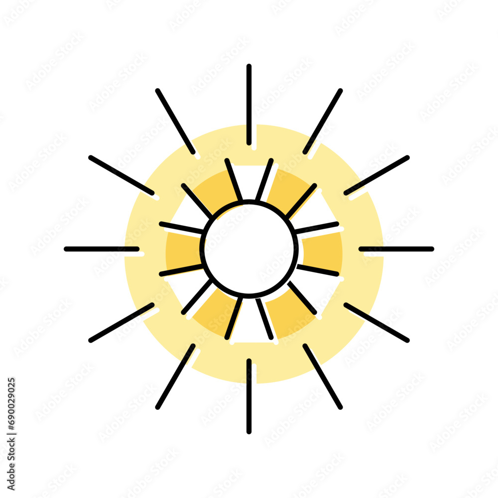 sunlight sun summer color icon vector. sunlight sun summer sign. isolated symbol illustration