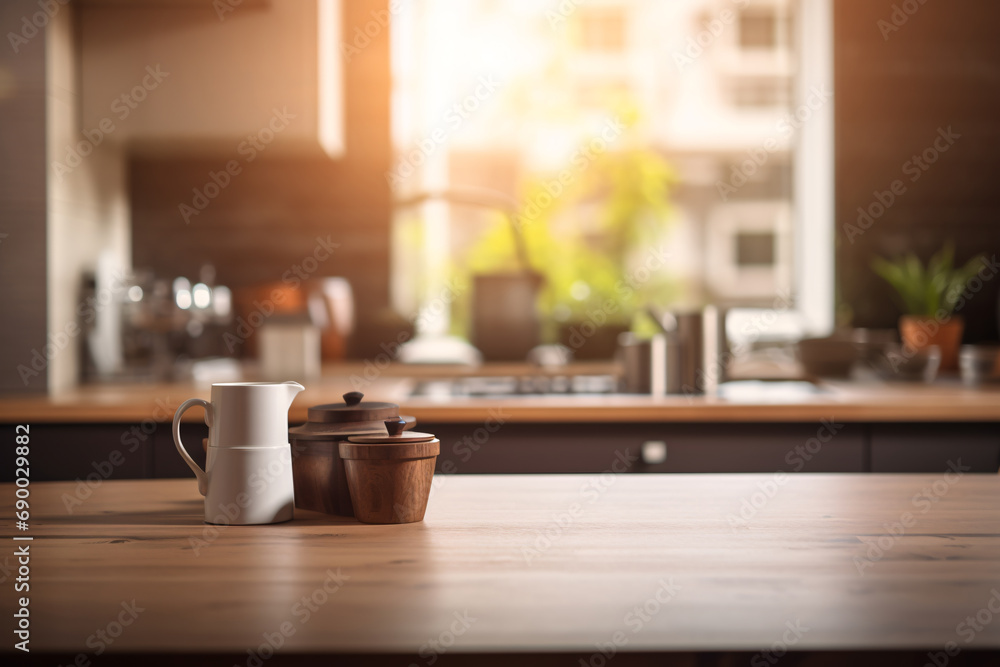 Minimalist Still Life of Kitchen Utensils on Dark Brown Wooden Table Minimalist Still Life of Kitchen Utensils on Dark Brown Wooden Table